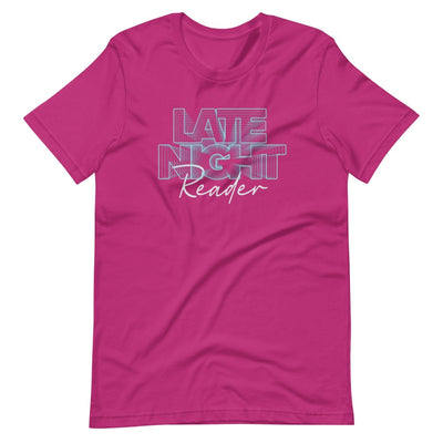 Lit Haven Booktique T-Shirt Berry / S Late Night Reader tee | Neon