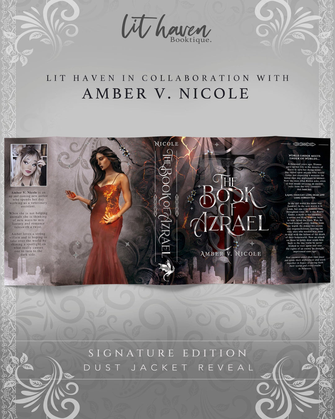 The Book Of Azrael, by Amber Nicole, hardback with custom 2024 sprayed edges