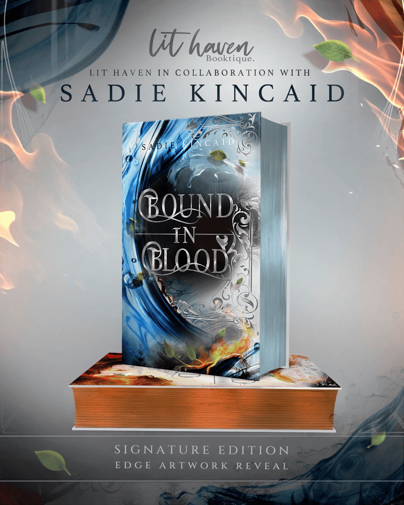 Lit Haven Booktique Book Orange + Silvery Blue Gilded (foiled) Edges BUNDLE | Broken Bloodlines 2&3 Preorder