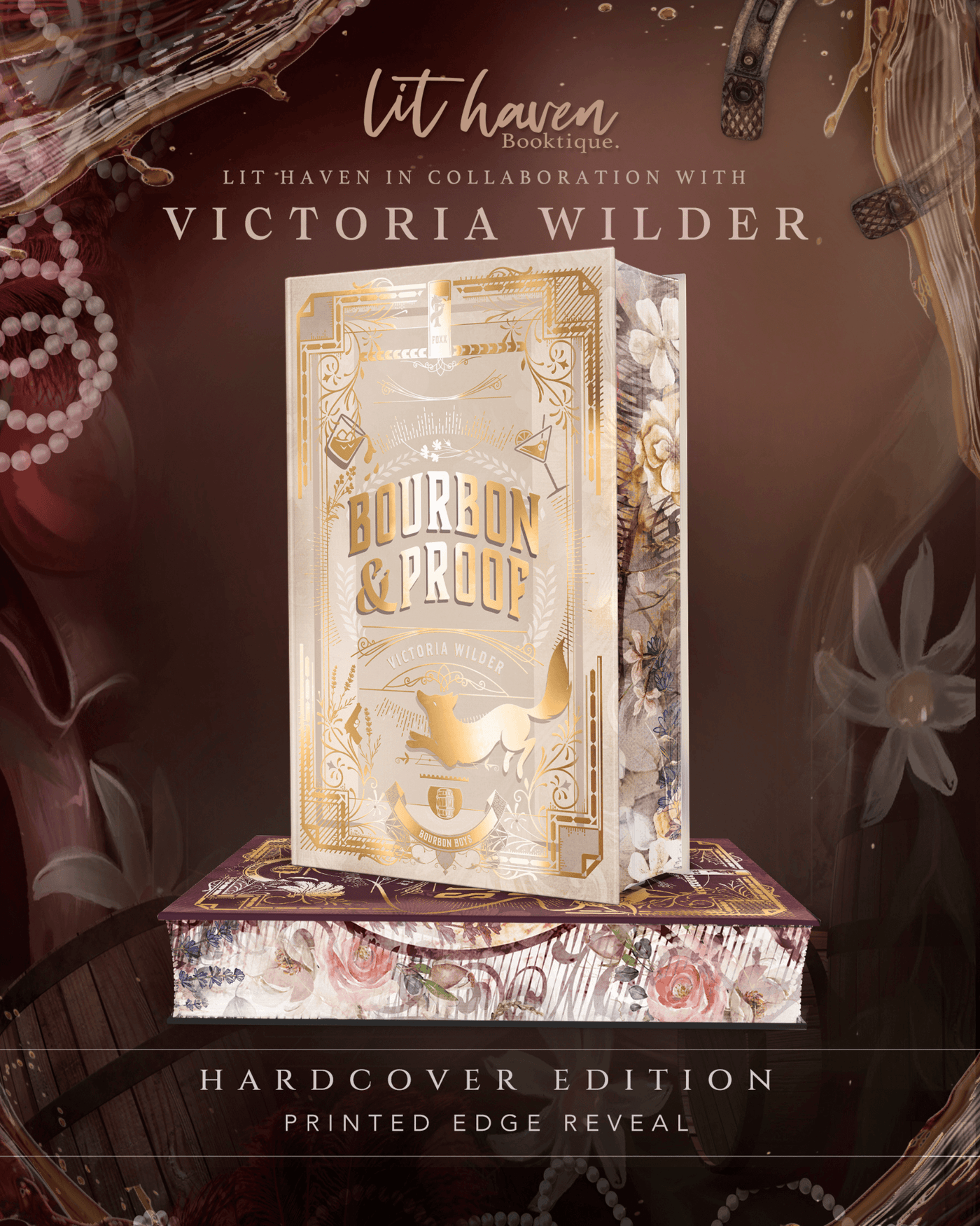 Lit Haven Booktique Book Printed Edges HAND-SIGNED | Bourbon & Secrets Collector's Edition Preorder