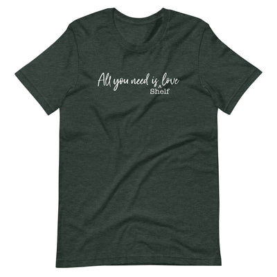 Lit Haven Booktique T-Shirt Heather Forest / S Shelf Love tee