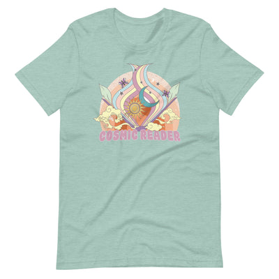 Lit Haven Booktique T-Shirt Heather Prism Dusty Blue / XS Cosmic Reader tee