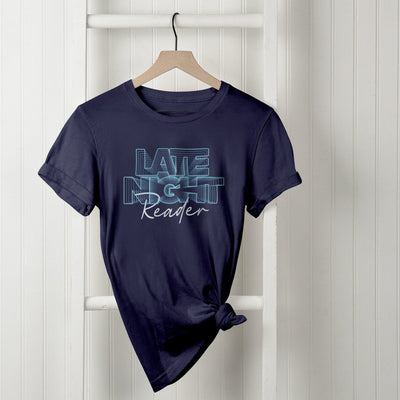 Lit Haven Booktique T-Shirt Late Night Reader tee | Neon