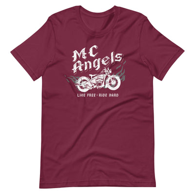 Lit Haven Booktique T-Shirt Maroon / XS MC Angels tee