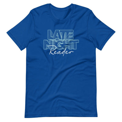 Lit Haven Booktique T-Shirt True Royal / S Late Night Reader tee | Neon