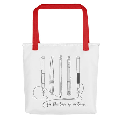 Lit Haven Booktique Tote Bag Red For the Love of Writing tote bag